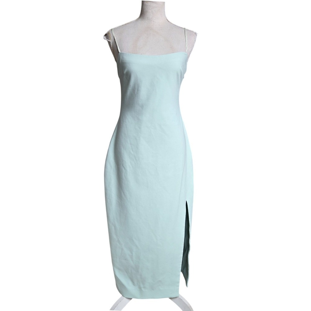 CINQ À SEPT Womens Ocean‎ Dew Stretch Mariah Back-Cutout Slip Midi Dress Size 10